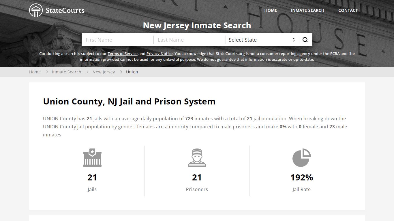 Union County, NJ Inmate Search - StateCourts