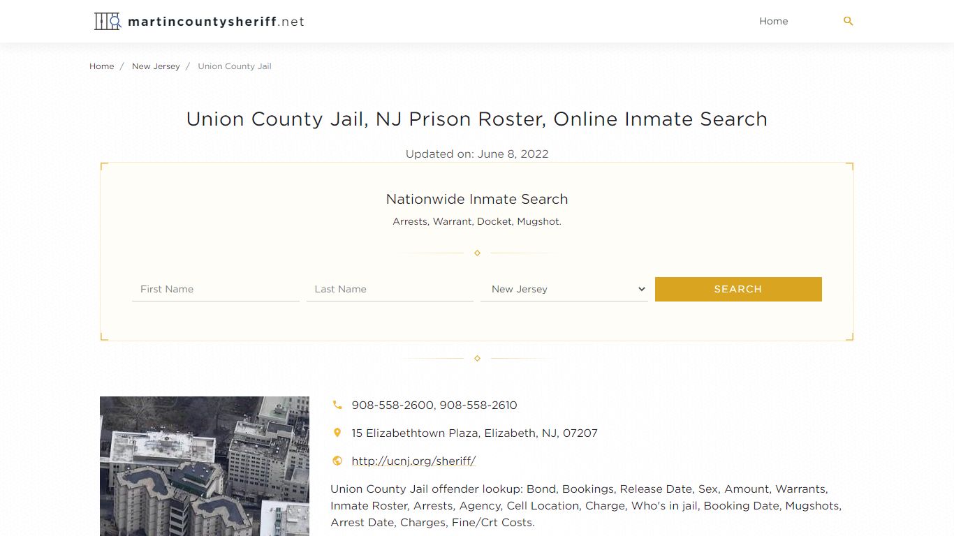 Union County Jail, NJ Prison Roster, Online Inmate Search ...